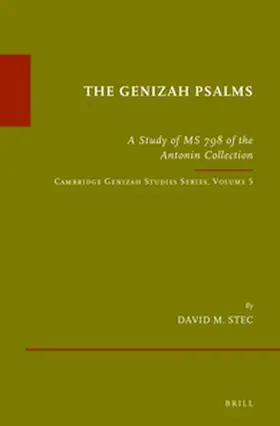 Stec |  The Genizah Psalms | Buch |  Sack Fachmedien