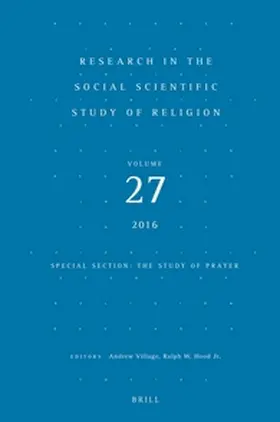 Village / Hood |  Research in the Social Scientific Study of Religion, Volume 27 | Buch |  Sack Fachmedien