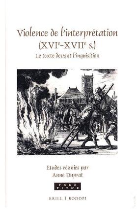 Duprat |  Violence de l'interprétation (XVIe-XVIIe s.) | Buch |  Sack Fachmedien