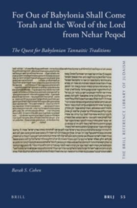 Cohen |  For Out of Babylonia Shall Come Torah and the Word of the Lord from Nehar Peqod | Buch |  Sack Fachmedien