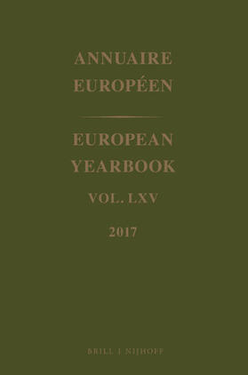 European Yearbook / Annuaire Européen, Volume 65 (2017) | Buch | 978-90-04-37621-2 | sack.de