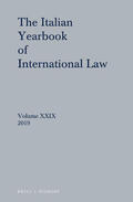 Nesi |  Italian Yearbook of International Law 29 (2019) | Buch |  Sack Fachmedien