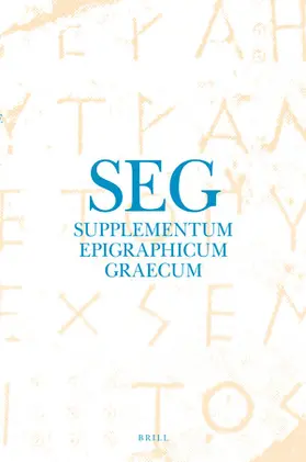 Chaniotis / Corsten / Papazarkadas |  Supplementum Epigraphicum Graecum, Volume LXVI (2016) | Buch |  Sack Fachmedien