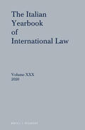 Nesi |  Italian Yearbook of International Law 30 (2020) | Buch |  Sack Fachmedien