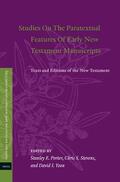  Studies on the Paratextual Features of Early New Testament Manuscripts: Texts and Editions of the New Testament | Buch |  Sack Fachmedien