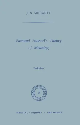 Mohanty |  Edmund Husserl's Theory of Meaning | Buch |  Sack Fachmedien