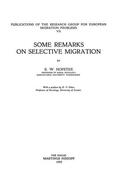 Hofstee |  Some Remarks on Selective Migration | Buch |  Sack Fachmedien