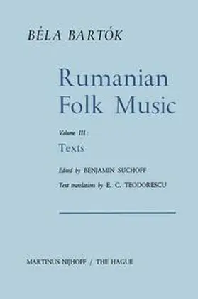 Suchoff / Bartok |  Rumanian Folk Music | Buch |  Sack Fachmedien