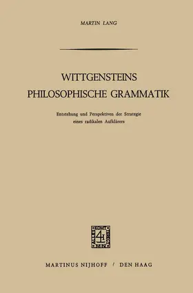 Lang |  Wittgensteins Philosophische Grammatik | Buch |  Sack Fachmedien