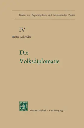 Schröder |  Die Volksdiplomatie | Buch |  Sack Fachmedien