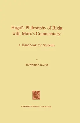 Kainz |  Hegel's Philosophy of Right, with Marx's Commentary | Buch |  Sack Fachmedien
