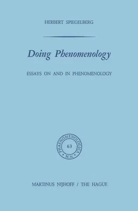 Spiegelberg |  Doing Phenomenology | Buch |  Sack Fachmedien