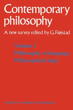Von Wright / Fløistad |  Tome 1 Philosophie du langage, Logique philosophique / Volume 1 Philosophy of language, Philosophical logic | Buch |  Sack Fachmedien