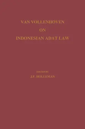 Vollenhoven / Holleman / Sonius |  Van Vollenhoven on Indonesian Adat Law | Buch |  Sack Fachmedien