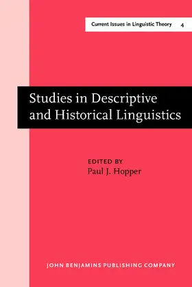 Hopper |  Studies in Descriptive and Historical Linguistics | Buch |  Sack Fachmedien