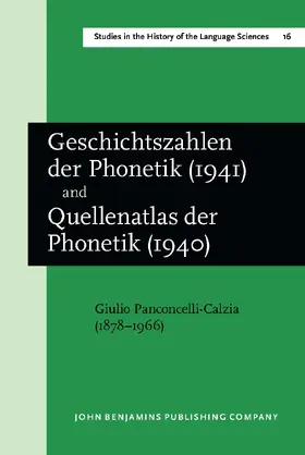 Panconcelli-Calzia |  'Geschichtszahlen der Phonetik' (1941), together with 'Quellenatlas der Phonetik' (1940) | Buch |  Sack Fachmedien