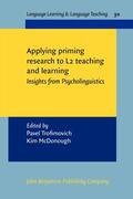 Trofimovich / McDonough |  Applying priming methods to L2 learning, teaching and research | Buch |  Sack Fachmedien