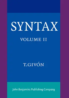 Givón | Syntax | Buch | 978-90-272-2579-5 | www.sack.de