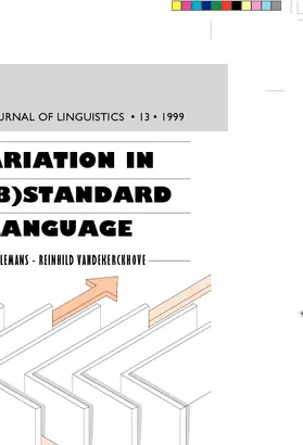 Belemans / Vandekerckhove |  Variation in (Sub)standard language | Buch |  Sack Fachmedien