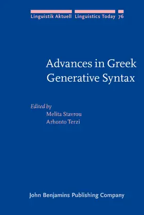 Stavrou / Terzi | Advances in Greek Generative Syntax | Buch | 978-90-272-2800-0 | www.sack.de