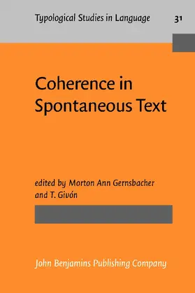 Gernsbacher / Givón |  Coherence in Spontaneous Text | Buch |  Sack Fachmedien
