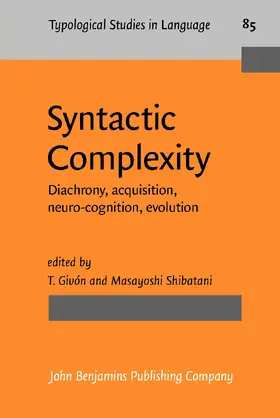 Givón / Shibatani |  Syntactic Complexity | Buch |  Sack Fachmedien