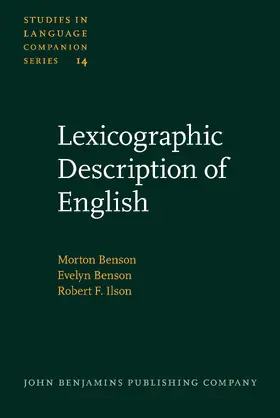 Benson / Ilson |  Lexicographic Description of English | Buch |  Sack Fachmedien