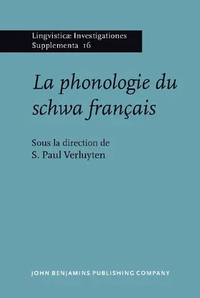Verluyten |  La phonologie du schwa fran&#231;ais | Buch |  Sack Fachmedien