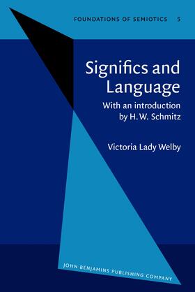 Schmitz | Significs and Language | Buch | 978-90-272-3275-5 | sack.de