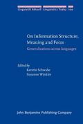 Schwabe / Winkler |  On Information Structure, Meaning and Form | Buch |  Sack Fachmedien