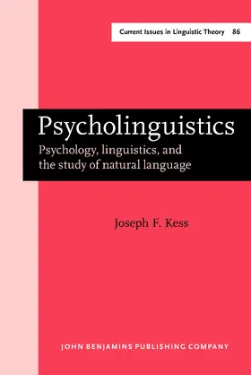 Kess |  Psycholinguistics | Buch |  Sack Fachmedien