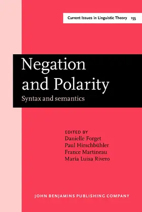 Forget / Hirschbühler / Martineau |  Negation and Polarity | Buch |  Sack Fachmedien