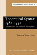 Ostler |  Theoretical Syntax 1980–1990 | Buch |  Sack Fachmedien