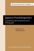 Kess / Miyamoto |  Japanese Psycholinguistics | Buch |  Sack Fachmedien