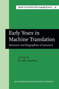 Hutchins |  Early Years in Machine Translation | Buch |  Sack Fachmedien