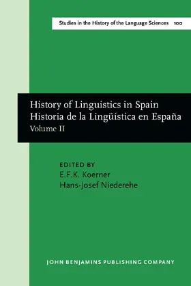 Koerner / Niederehe |  History of Linguistics in Spain/Historia de la Lingüística en España | Buch |  Sack Fachmedien