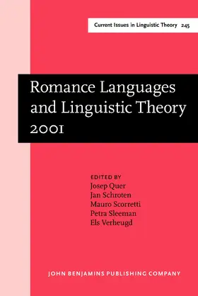 Quer / Schroten / Scorretti |  Romance Languages and Linguistic Theory 2001 | Buch |  Sack Fachmedien