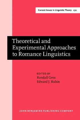 Gess / Rubin |  Theoretical and Experimental Approaches to Romance Linguistics | Buch |  Sack Fachmedien