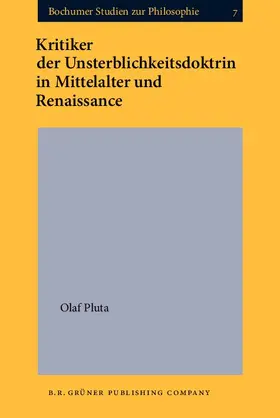 Pluta |  Kritiker der Unsterblichkeitsdoktrin in Mittelalter und Renaissance | eBook | Sack Fachmedien