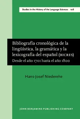 Niederehe |  Bibliografía cronológica de la lingüística, la gramática y la lexicografía del español (BICRES III) | eBook | Sack Fachmedien