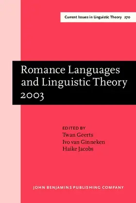 Geerts / Ginneken / Jacobs |  Romance Languages and Linguistic Theory 2003 | eBook | Sack Fachmedien