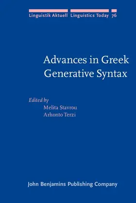 Stavrou / Terzi |  Advances in Greek Generative Syntax | eBook | Sack Fachmedien