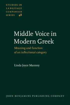 Manney |  Middle Voice in Modern Greek | eBook | Sack Fachmedien