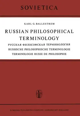 Ballestrem |  Russian Philosophical Terminology / Русская Философская Терминология / Russi | Buch |  Sack Fachmedien
