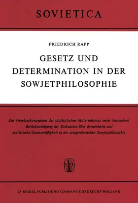 Rapp |  Gesetz Und Determination in Der Sowjetphilosophie | Buch |  Sack Fachmedien