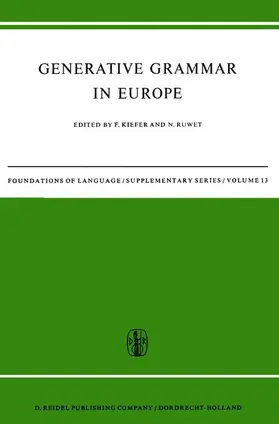 Ruwet / Kiefer |  Generative Grammar in Europe | Buch |  Sack Fachmedien