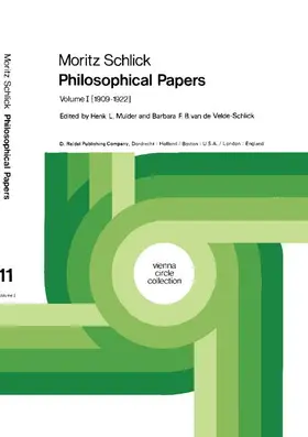Schlick / van de Velde-Schlick / Mulder |  Moritz Schlick Philosophical Papers | Buch |  Sack Fachmedien