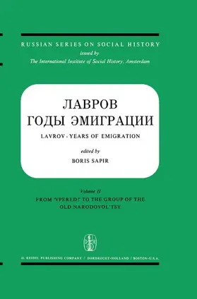 Sapir |  Lavrov - Years of Emigration Letters and Documents in Two Volumes | Buch |  Sack Fachmedien