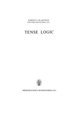 McArthur |  Tense Logic | Buch |  Sack Fachmedien