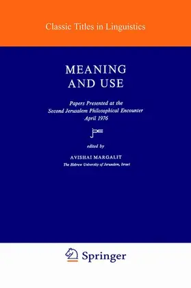 Margalit |  Meaning and Use | Buch |  Sack Fachmedien